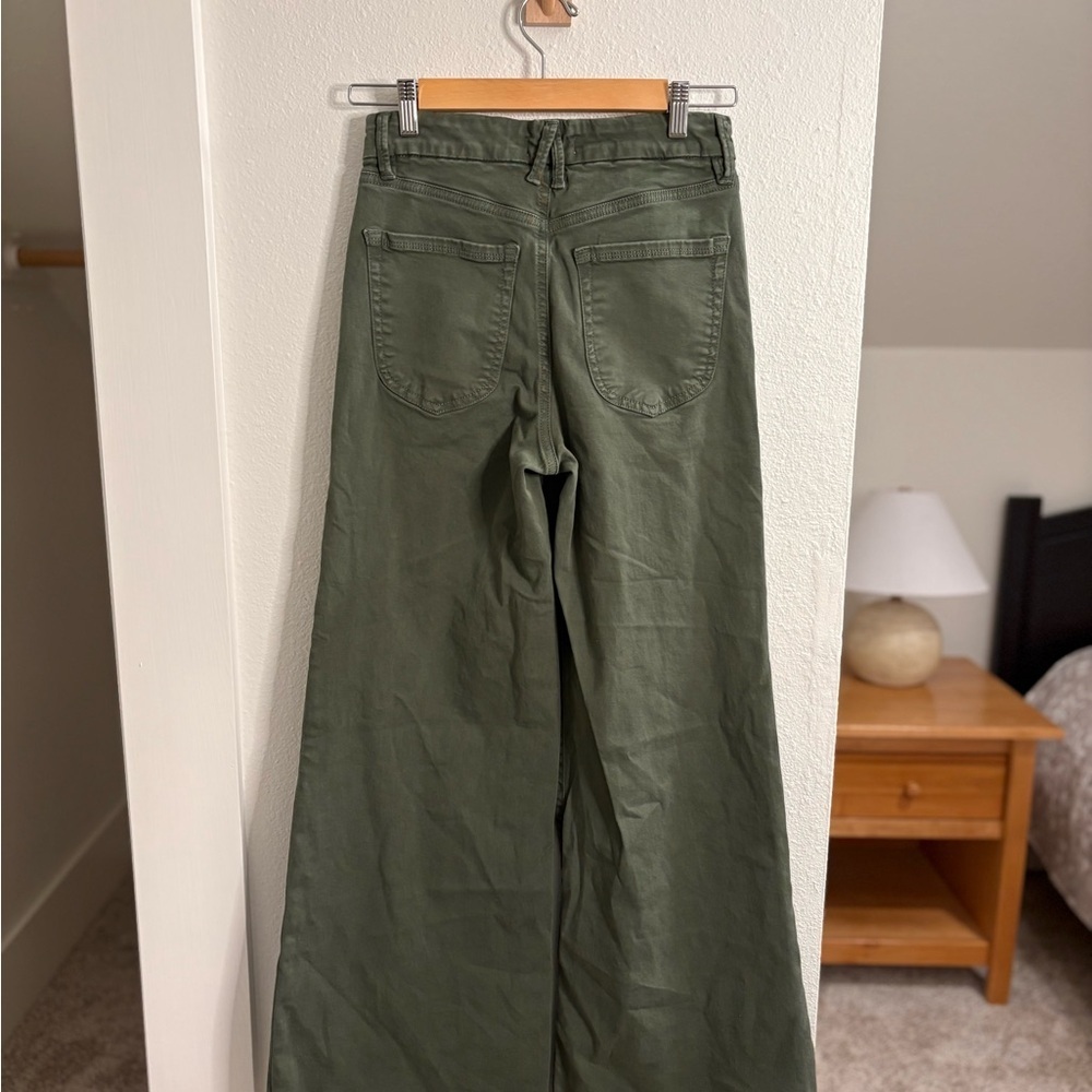 Good American Olive Green Wide-Leg Jeans - Picture 7 of 8